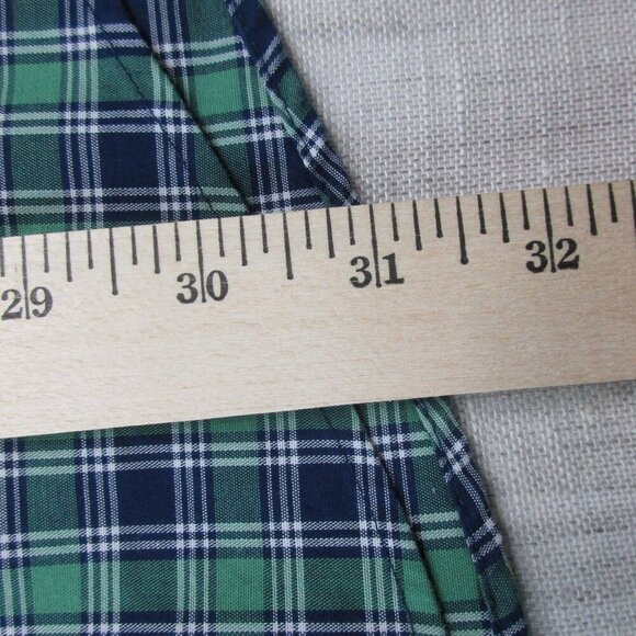 L.L Bean Shirt Mens XL Navy Green Plaid Traditional Fit Short Sleeve Button Down - Picture 5 of 7